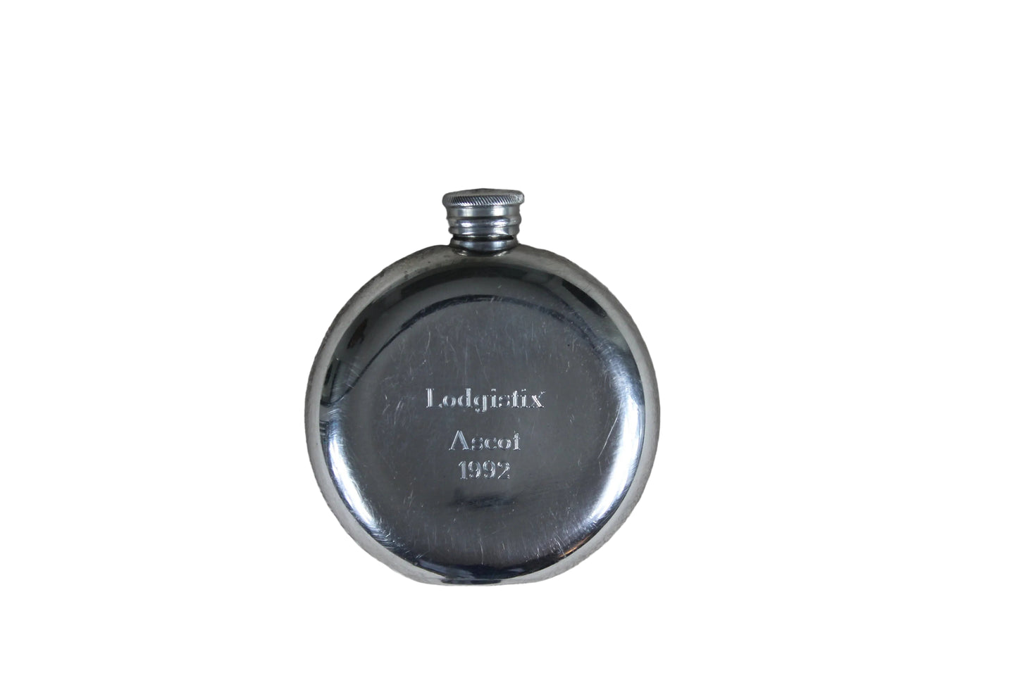 Pre-Loved Lodgistix Pewter Hip Flask - Ascot 1992 – 6oz