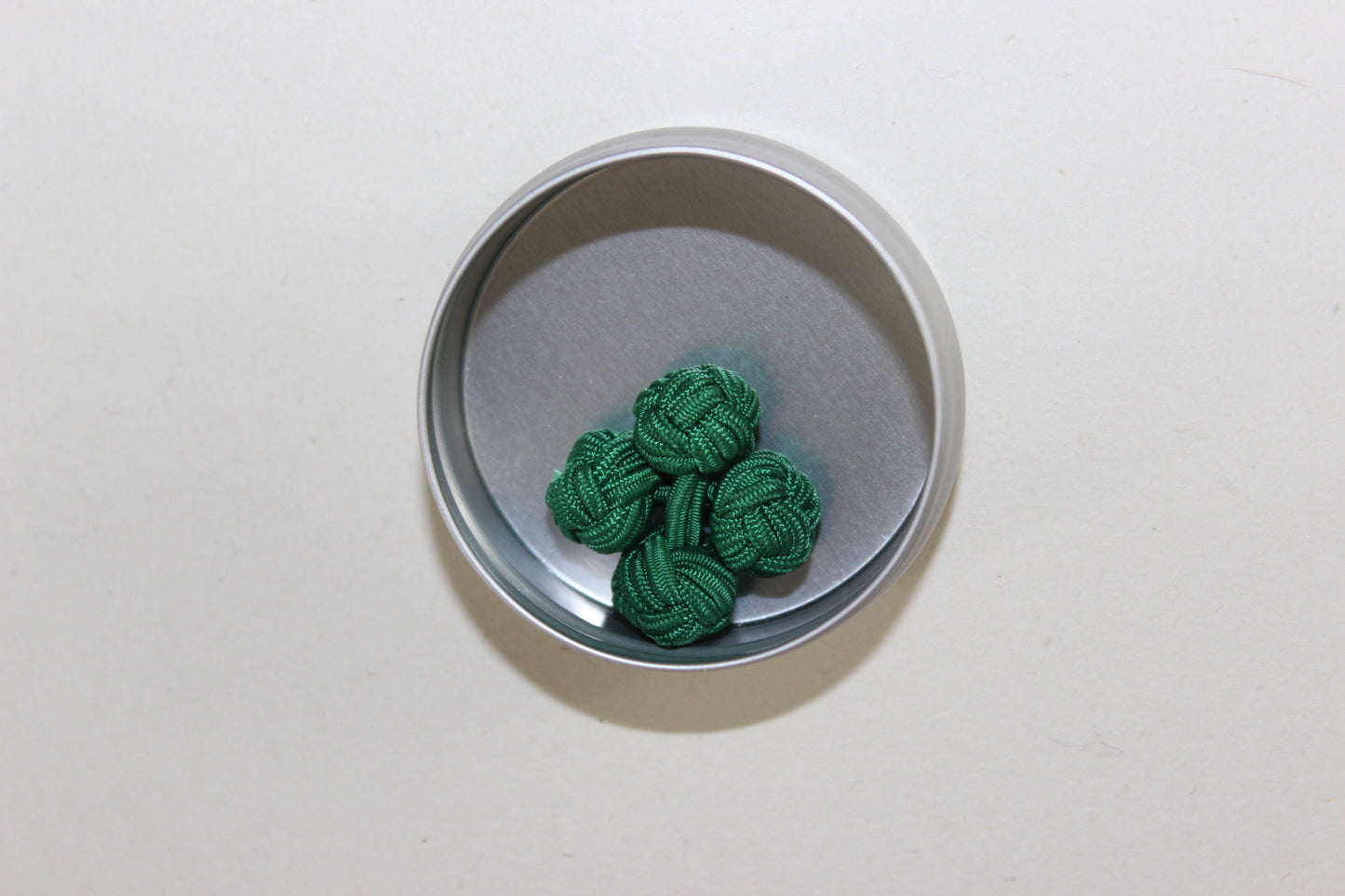 Vintage Green Silk Knot Cufflinks