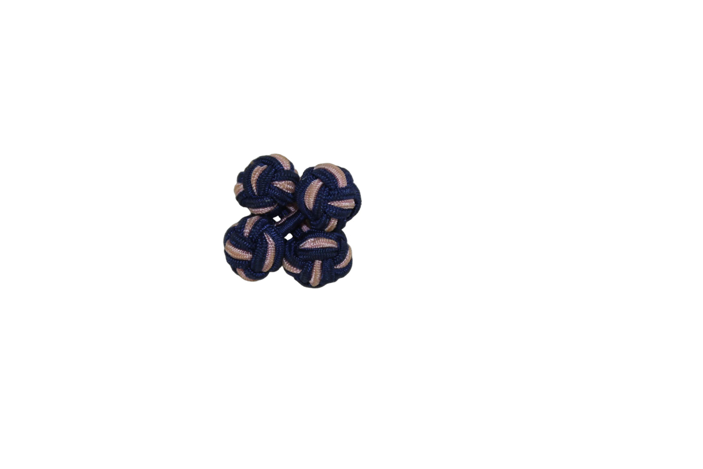 Vintage Navy and Pink Silk Knot Cufflinks