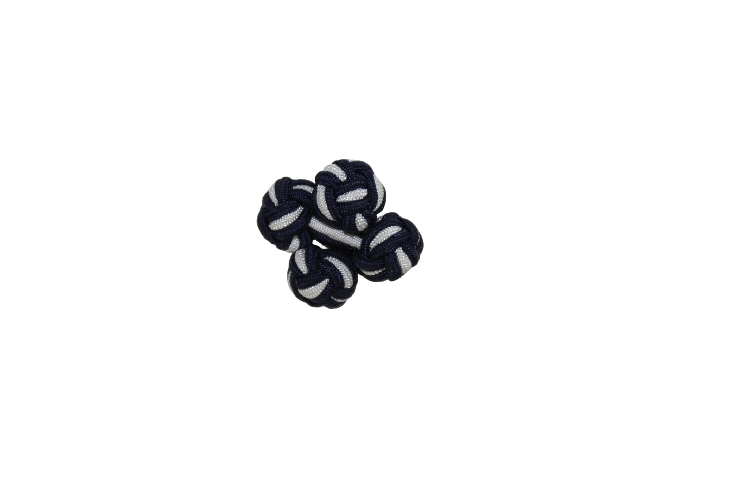 Vintage Navy and White Silk Knot Cufflinks