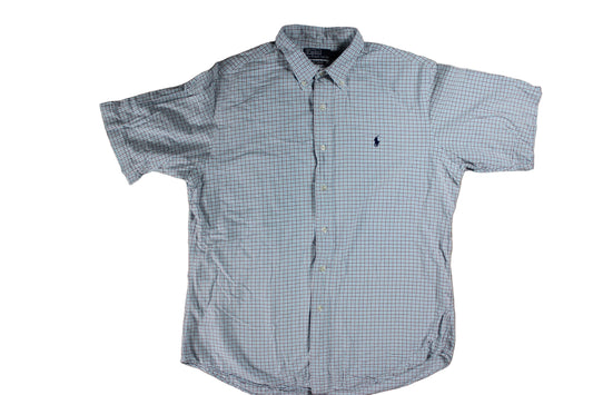 Pre-Loved Polo by Ralph Lauren Checkered Blue Shirt - L