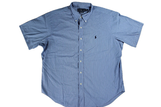 Pre-Loved Ralph Lauren Blue Striped Shirt - XL