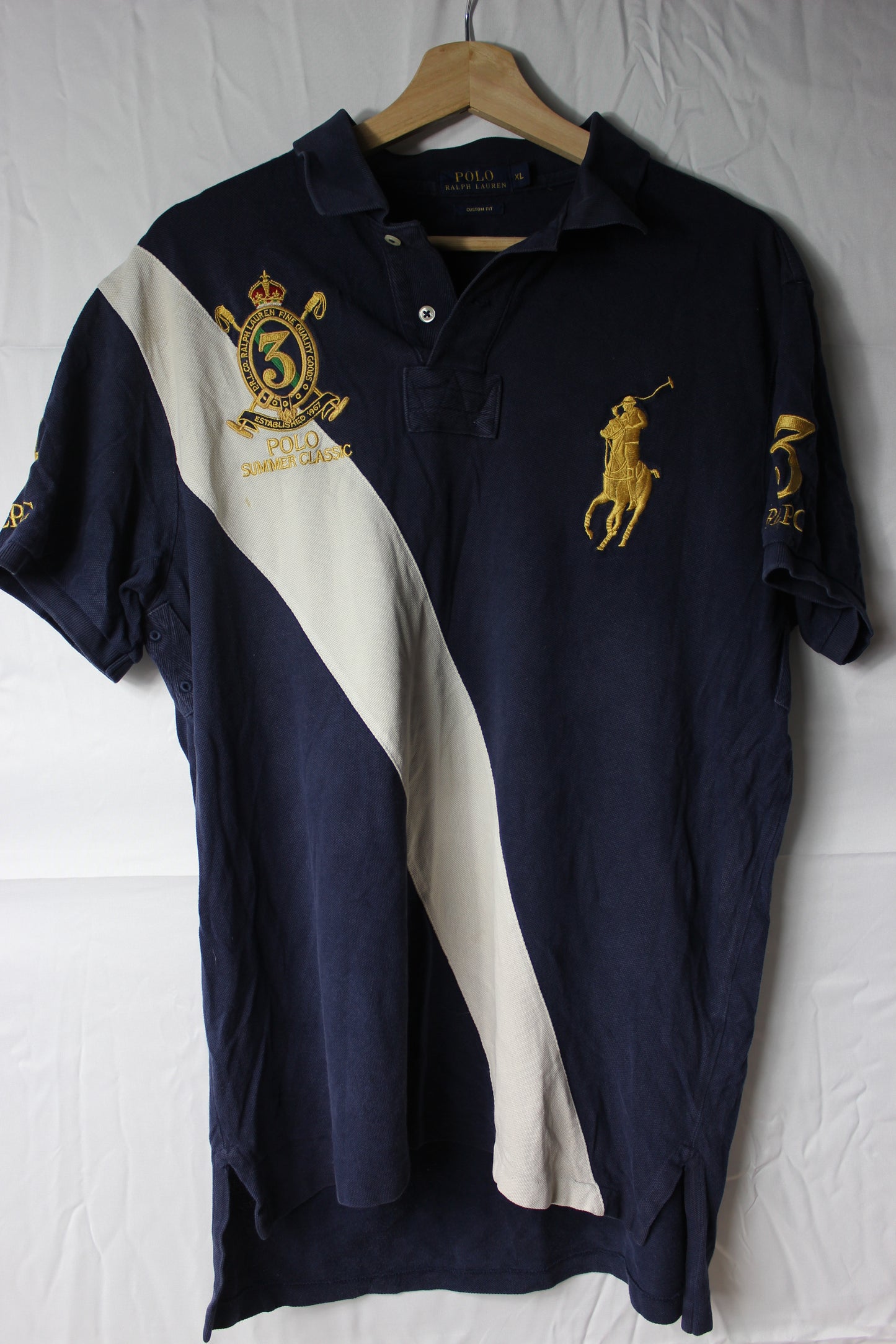 Pre-Loved Polo Ralph Lauren Navy Polo Shirt - Size XL