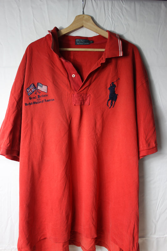 Pre-Loved Polo Ralph Lauren Red Polo Shirt - Size 3XB