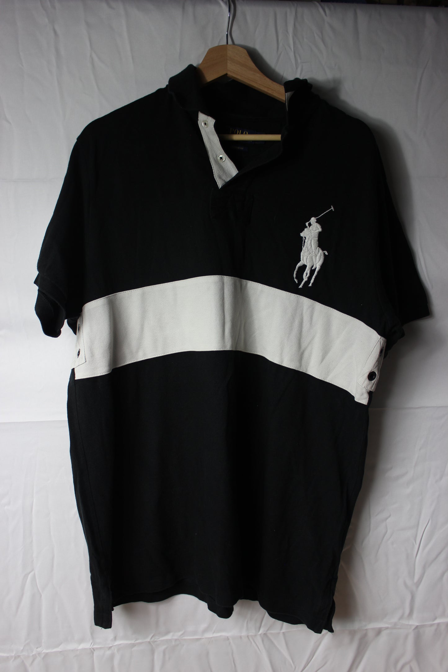 Pre-Loved Polo Ralph Lauren Black Polo Shirt - Size XL