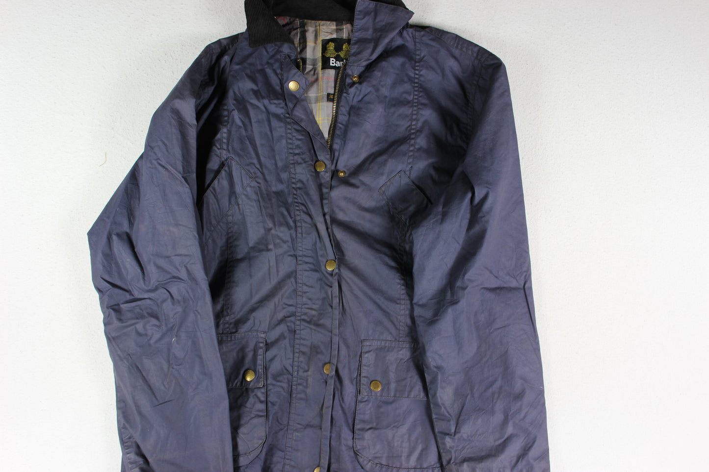 Pre-Loved Barbour Navy Jacket - Size 12