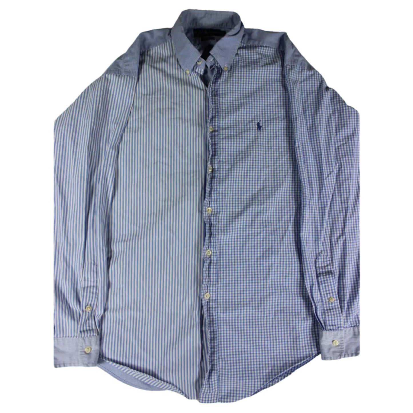 Pre-Loved Ralph Lauren Ginham & Stripe Patchwork Shirt - XXL