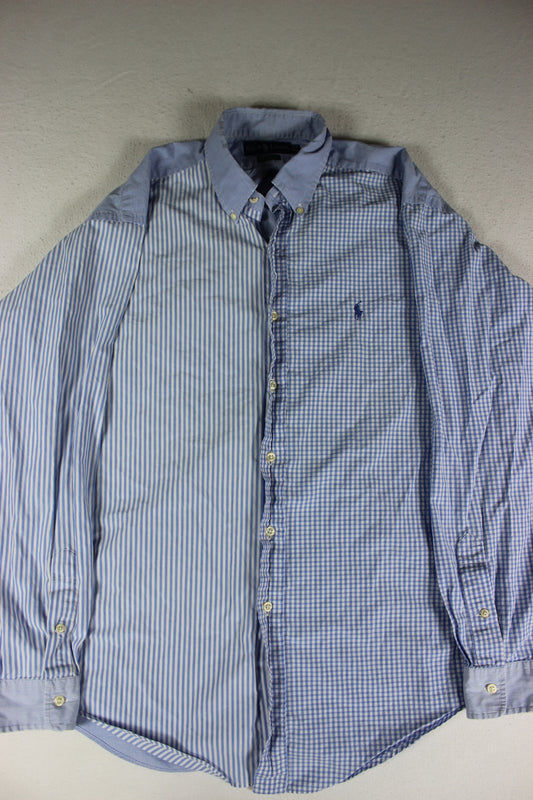 Pre-Loved Ralph Lauren Ginham & Stripe Patchwork Shirt - XXL
