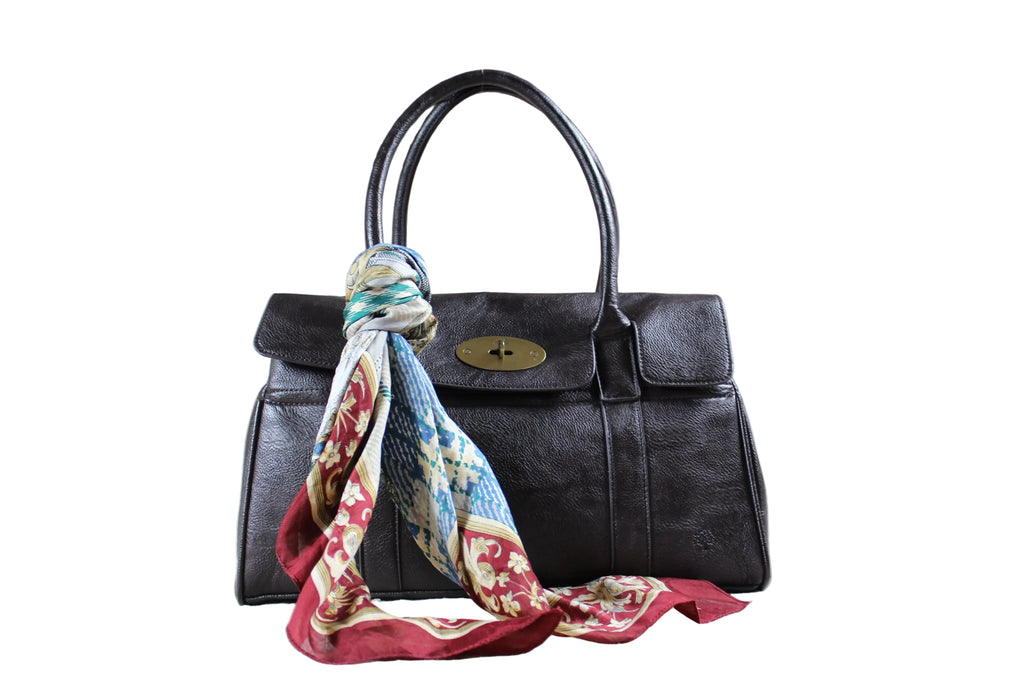 Pre-Loved Pocket Watch & Plaid Silk Scarf – One Size
