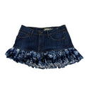 Ruffle Hem Denim Skirt