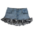 Ruffle Hem Denim Skirt