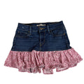 Ruffle Hem Denim Skirt