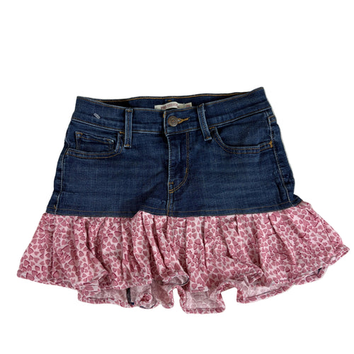 RUFFLE DENIM SKIRT