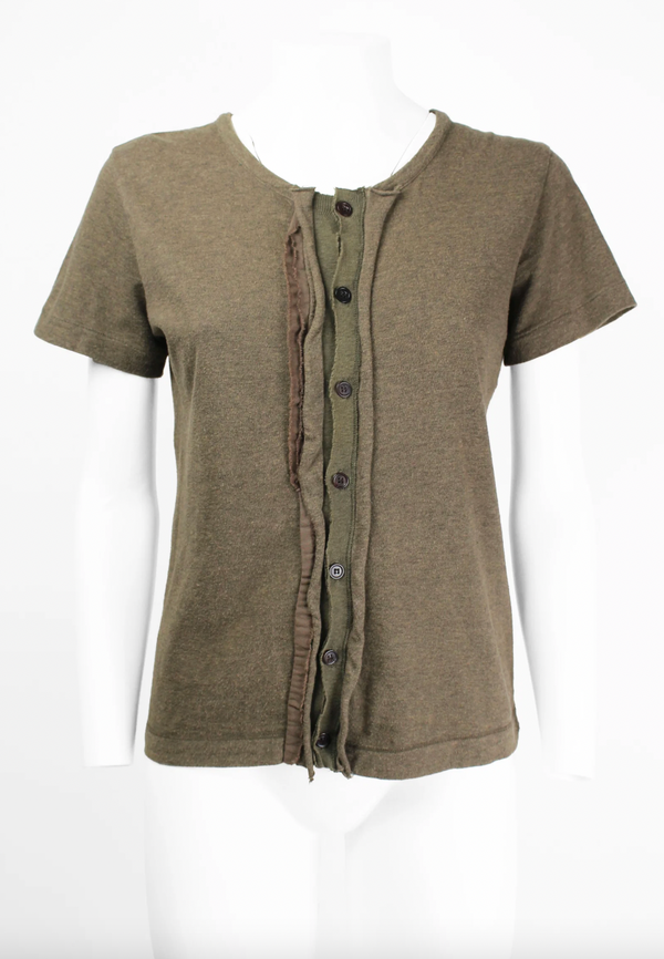 Yohji Yamamoto Frilled Button Top
